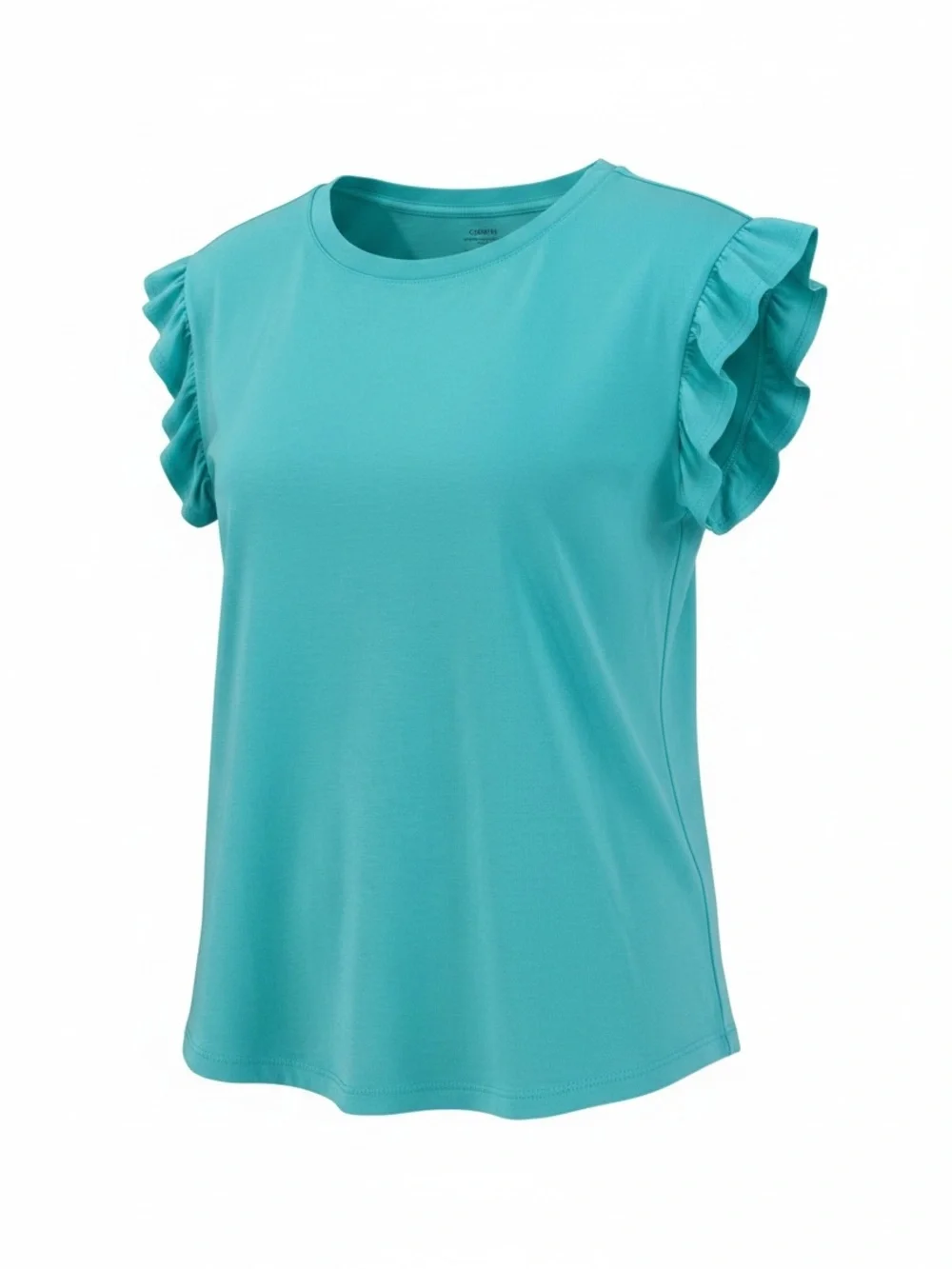 crown & ivy Mint Ruffle Sleeve Short Sleeve Tee NWT